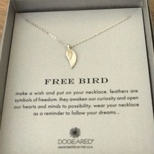 New!  Dog Eared Free Bird silver necklace.